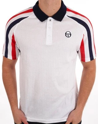 Sergio Tacchini Blow Polo Shirt White Navy Red - Image 1 of 3