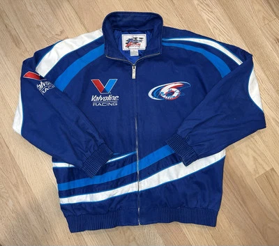 Chaqueta XL vintage años 90 NASCAR Valvoline Mark Martin Racing Track Gear para hombre Foto 1 de 4
