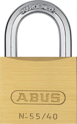 ABUS 55/40 Solid Brass Keyed Padlock with 2 Keys, Hardened Steel Shackle - Image 1 of 4