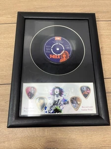 T Rex Teenage Dream 7” Framed Vinyl Record w/ guitar picks - Foto 1 di 10
