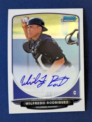 Wilfredo Rodriguez 2013 Bowman Chrome Prospects Autograph #BCA-WF  Rockies - Image 1 of 2