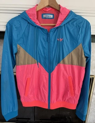 Adidas Women’s Pink & Blue Hoodie Full-Zip Track Jacket Hooded Size XS - Image 1 of 3