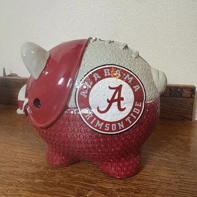 Alabama Crimson Tide Ceramic Piggy Bank Forever Collectibles NCAA Football - Image 1 of 4