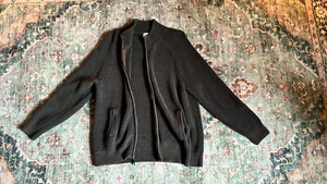 Vintage LL Bean Cardigan Sweater Sweater Mens L-R Heavy Knit Ribbed Full Zip - Picture 1 of 8