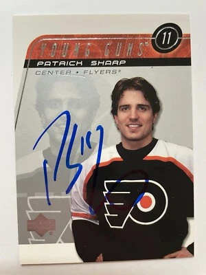 Blackhawks Patrick Sharp signed 2002-03 Upper Deck Young Guns Rookie #447 (RC) - Image 1 of 2