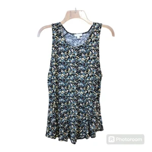 Top Wilfred Aritzia floreale senza maniche peplo donna L Ditzy floreale slim fit Y2K - Foto 1 di 9