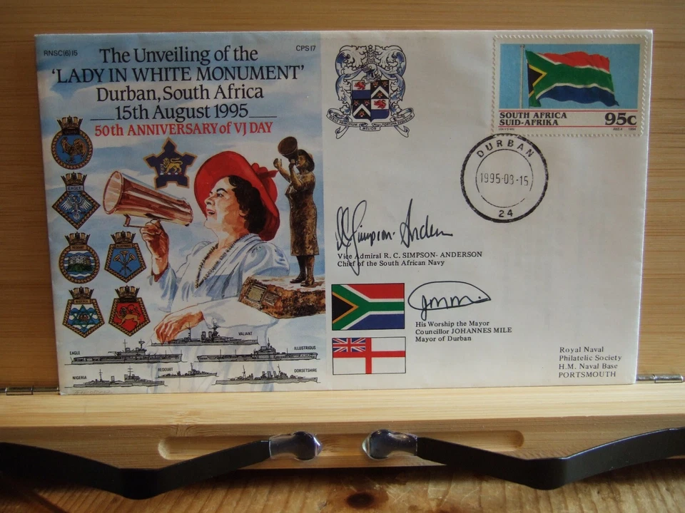 1995 Ltd Ed South Africa Lady in White Monument Signed SIMPSON RNSC(6)15 FDC! - Image 1 of 4