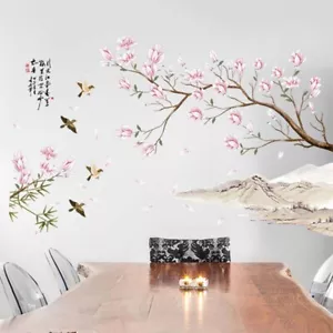 Kirschblüte Pfirsich Blumen Baum Wandaufkleber Wandtattoo Wandsticker DIY Kunst - Bild 1 von 12