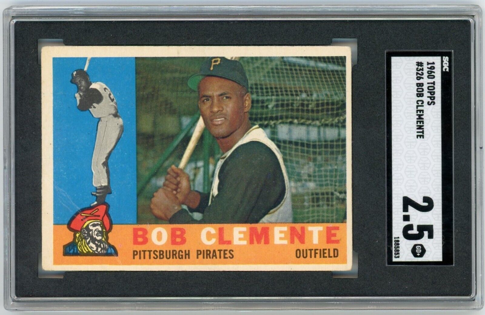 1960 Topps Roberto Clemente SGC 2.5 Graded #326 Pittsburgh Pirates HOF MLB