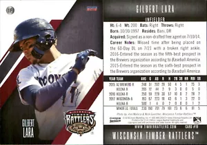 Gilbert Lara 2018 Choice Wisconsin Timber Rattlers #19 RC Card FREE SHIP - Picture 1 of 1
