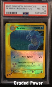 Aquapolis Reverse Holo Seadra PSA 8 HOLO INVERSO (0686) 58/147 Pokémon - Imagen 1 de 1