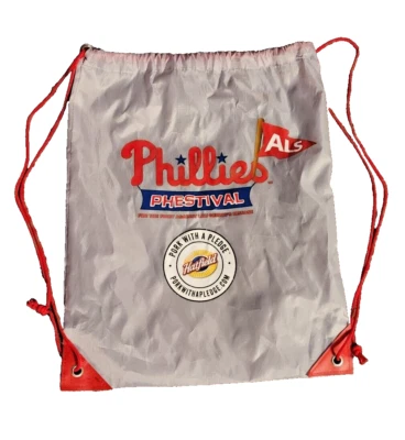 Philadelphia Phillies Baseball Sling Back Sack drawstring Gym Shoe Backpack Bag - Image 1 of 2