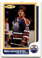 1986-87 O-PEE-CHEE MIKE KRUSHELNYSKI EDMONTON #193 HAND SIGNED