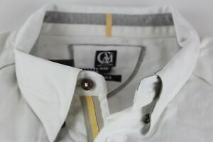 Cavi Mens Long Sleeve Linen Cotton Blend Button Down Shirt White New w/ Tags