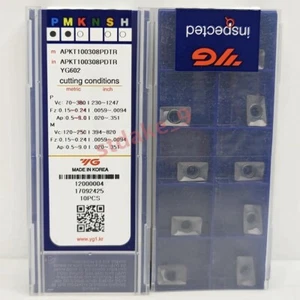 10pcs APKT100308PDTR YG602 YG CNC blade Carbide Inserts Original NEW - Picture 1 of 2