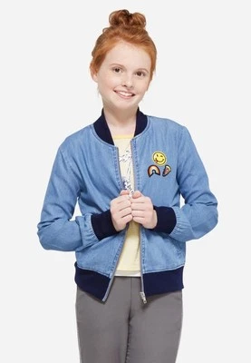 Justice Emoji Parche Universitario Imitación Denim Chaqueta Bombardero Abrigo Niñas Cremallera Frontal 6/7 Foto 1 de 4