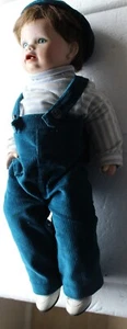 Kathy Hippensteel  porcelain Doll  16" boy  Brown  Hair Blue Eyes Signed - Picture 1 of 6