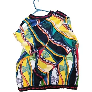 RARE Vintage COOGI Sweater Colorful 90's L Biggie Hip Hop Rap mens multicolor - Picture 1 of 10