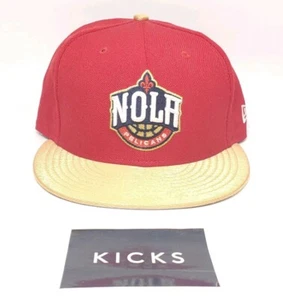 New Orleans Pelicans Crescent City Red NBA New Era 59Fifty Fitted Hat Cap 7 3/8 - Picture 1 of 7