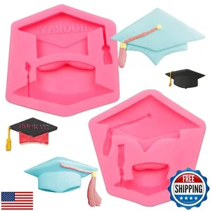Graduation Cap Silicone Chocolate Molds, 2023 Graduation Fondant Baking Molds - Picture 1 of 5