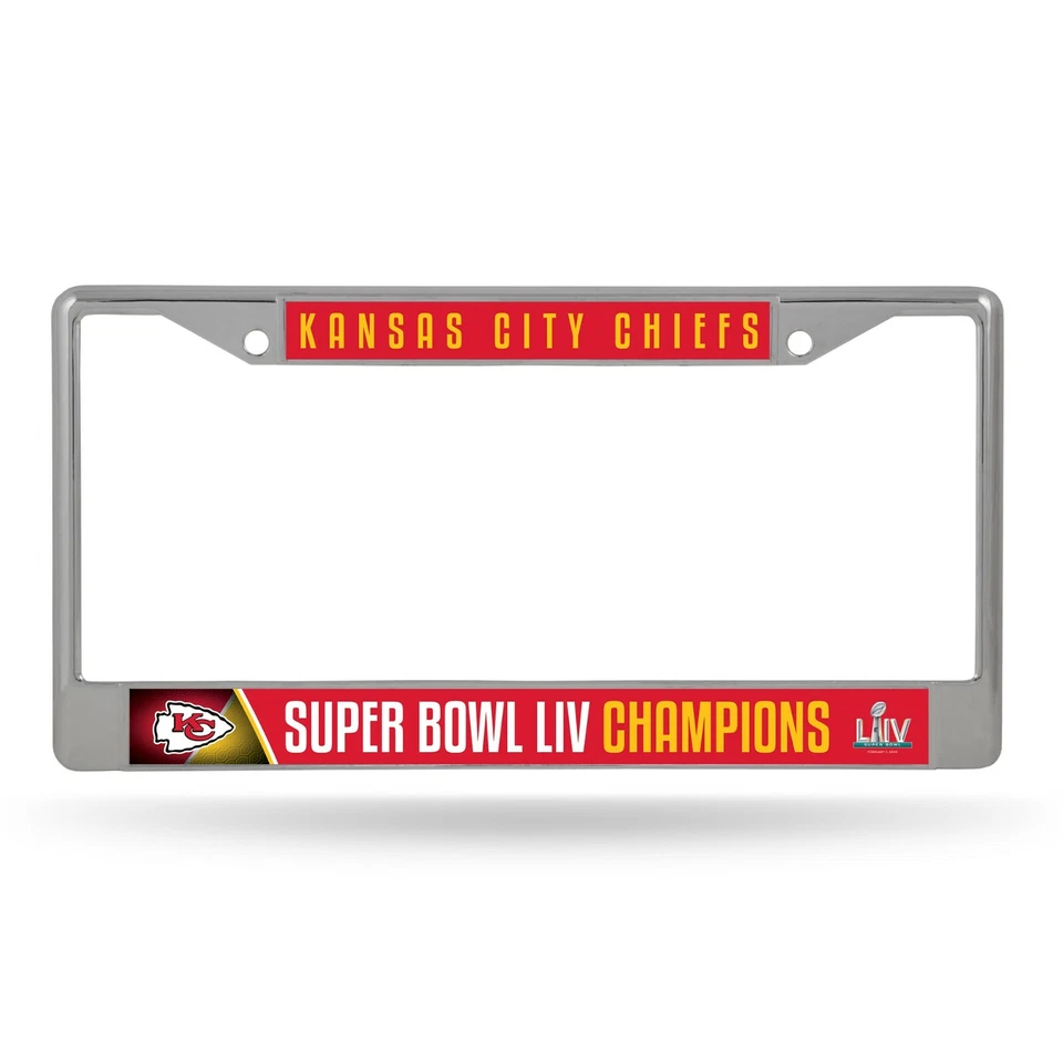 Kansas City Chiefs Super Bowl LIV Champions Metal Cromo Marco de Placa  Foto 1 de 1