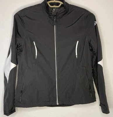 Chaqueta grande Nivo Golf para mujer negra cremallera completa rendimiento impermeable deporte NVO Foto 1 de 4