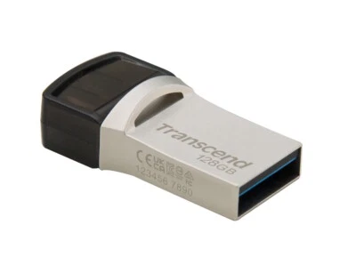 128G TranscendJetFlash 890 Dual USB FlashDrive USB3.1 USBType-C ConnectorsSilver - Image 1 of 4
