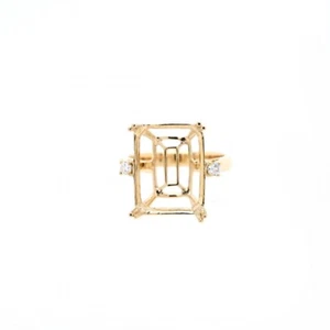 Emerald Cut 16x12mm Ring Semi Mount In 14k Yellow Gold With Diamonds (50867) - Picture 1 of 7