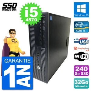 PC HP EliteDesk 800 G1 Core i5-4570 RAM 32Go SSD 240Go Windows 10 Wifi - Imagen 1 de 3