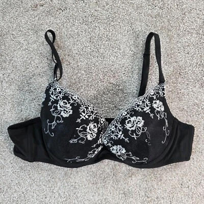 Sujetador push up para mujer Felina F5400 38C negro bordado floral ajustable Foto 1 de 4