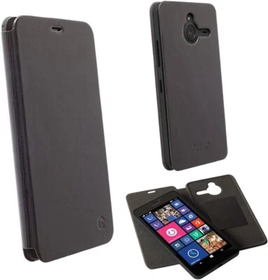 Funda tipo billetera de cuero genuino con ranura para tarjeta para Lumia 640 XL de KRUSELL - negra Foto 1 de 3