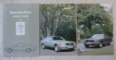 MERCEDES BENZ SEC COUPÉS original 1981 Reino Unido folleto de ventas MKT + especificaciones - 380SEC 500SEC Foto 1 de 4
