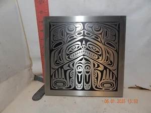 Native Canadian Cedar Storage Boxes Plaque - Handcrafted Aluminum, Made in B.C., - Picture 1 of 2