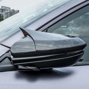 2x Car Ox Horn Side Rearview Mirror Cover Wing Mirror FOR 2016-2021 HONDA CIVIC - Picture 1 of 13