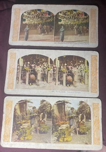 Stereo-Karten-Set 3"" Szenen aus Yokohama, Kyoto und Osaka Japan. - Bild 1 von 2