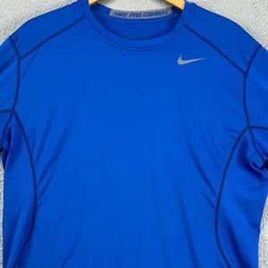Nike Pro Combat Athletic Shirt Adult XL Dri-Fit Blue Fitted Pullover Stretch Men - Picture 1 of 10