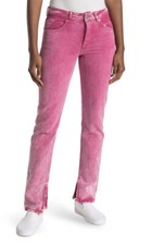 NWT GANNI Slit Staight Fit Jeans, Size 28 Fuchsia Red, Cotton,  Bright Color