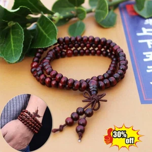 Sandalwood Bead Mala Buddhist Buddha Meditation 108 Prayer Bracelet Necklace 6mm - Picture 1 of 6