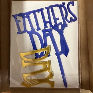 Happy Father's Day Cake Topper Black Glitter - Picture 1 of 1