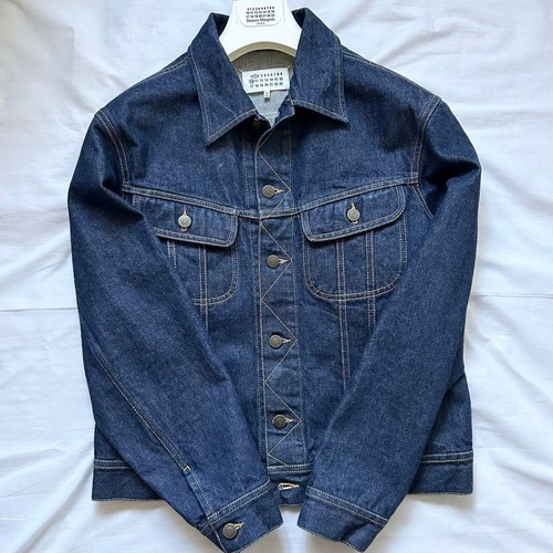 Maison Margiela giacca denim blusa uomo taglia 46 blu navy scuro con gancio
