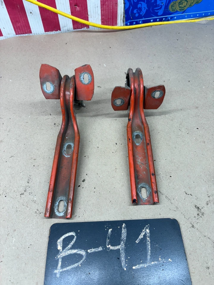 1979-1993 FORD MUSTANG MERCURY CAPRI FACTORY HOOD HINGES PAIR SET OEM SWING ARMS - Image 1 of 4