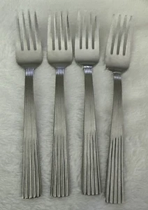 4 Towle Ionic 18/10 Stainless Salad Forks Ribbed Flatware Korea - Picture 1 of 11