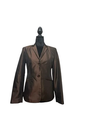 Vintage Ann Tylor 4 Petite 女式棕色西装夹克 — 第 1/4 张图片