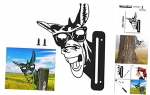 Peeping Donkey Metal Art Farm Garden Decor Garden Fence Decoration Outdoor - Picture 1 of 7