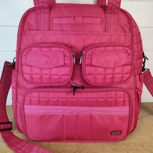 Lug Puddle Jumper Tote Bag Quilted Carry On Travel Backpack Barbiecore Hot PINK - Picture 1 of 23