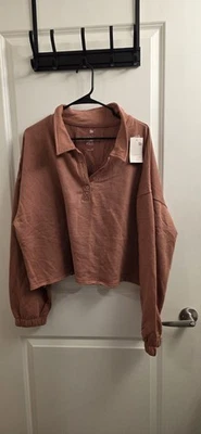 So 1X Nuevo con Etiquetas Camisa Polo Mujer Lounge Life Coral Manga Larga, Cuello Recortado Vellón Foto 1 de 4