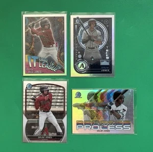 (x4) Lote de 4 tarjetas Druw Jones 2023 Bowman cromo (base cromada + insertos) - Imagen 1 de 2