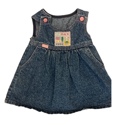 Vestido Delantal Denim Lee Niños De Colección Niñas Azul Jean Jersey Talla 18 Meses Foto 1 de 4