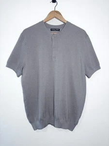 PJ Paul Jones Henley-Strickhemd grau Ananas Struktur Kurzarm Herren Größe XL - Bild 1 von 4