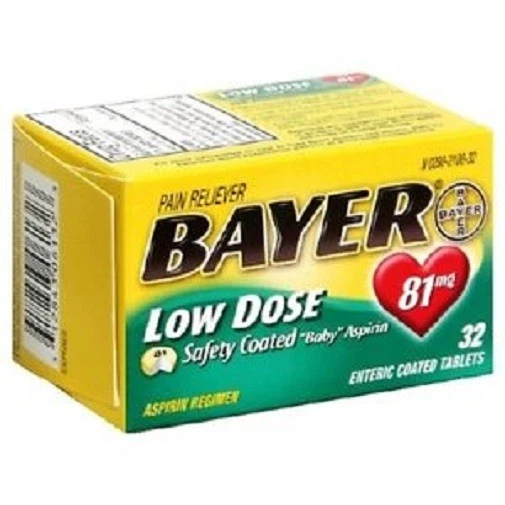 Bayer Low Dose Aspirin 81 mg Enteric Coated Tablets - Image 1 of 1